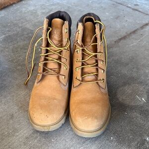 Timberland Wheat Brown Leather Combat/Moto Boots